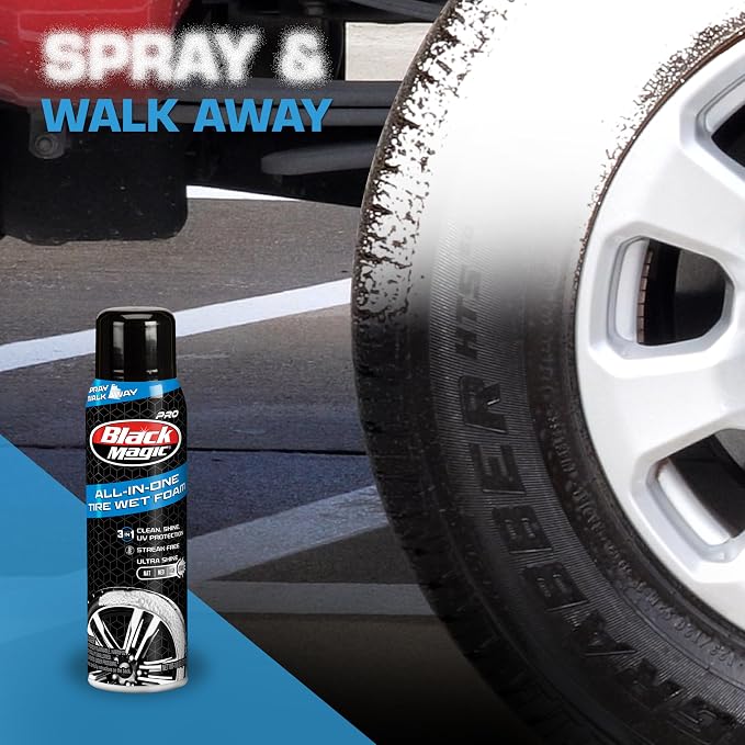 120255 All in One Tire Wet Foam Cleans, Shines & Protects Tires while Lifting away Grime, Grease & Dirt, Ultra Gloss Shine - Cherry Scent