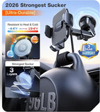 Ultra-Durable Phone Holders for Your Car【96+LBS Strongest Suction】 Car Phone Holder Mount, Safety Certs Cell Phone Car Mount Truck for Dashboard Windshield Vent for iPhone 17 16 15 14 Pro Max