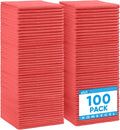 Microfiber Cleaning Cloth, Premium Microfiber Towels for Cars, Lint Free, Scratch-Free, Highly Absorbent, Reusable Cleaning Rags for Car, Household, Kitchen, Window(Red,100)