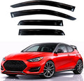 KPY Rain Guards Fit for 2019-2022 Hyundai Veloster N, Out-Channel Window Visors Vent Wind Deflectors 4PC, Car Accessories for 19-22 Veloster N