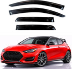 KPY Rain Guards Fit for 2019-2022 Hyundai Veloster N, Out-Channel Window Visors Vent Wind Deflectors 4PC, Car Accessories for 19-22 Veloster N