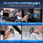 Handheld Car Vacuum Cleaner, 10000PA Vacuum Cleaner & Air Duster, 120W High Power Hand Held Vacuum Cordless, Portable Vacuum Rechargeable with Multi-Nozzles & LED Light for Car, Home, Pet, Office