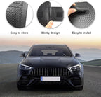 Small Leather Car Sun Visor Organizer, Multifunctional Auto Visor Document Holder with Sunglasses Clip, Universal Car Interior Organizer for Driving License, Card, Pen (Carbon Fiber Black)