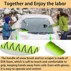 25" Snow Brush & Ice Scraper for Car Windshield, Detachable Snow Scrapers with Foam Grip for Cars, Trucks, SUVs