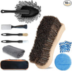 Professional Car Interior Detailing Kit - Scratch-Free Brushes, Vent Cleaner & Gel for Deep Clean | 10-Piece Set to Clean Leather Dashboard AC Vents (SUV Truck Car)