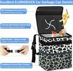 Car Trash Can Bin for Back Seat Leak Proof, Cute Car Trash Bag Hanging, Vehicle Trash Can for SUV Truck Van, Automotive Garbage Cans Front Seat Cow Print, 2 Gallons