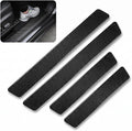 4 PCS Car Door Sill Protectors, Carbon Fiber Anti-Scratch Waterproof Threshold Guard Stickers, Front Rear Entry Scuff Protective Cover, Universal for Most Cars SUVs Trucks (Black)