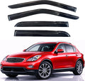 KPY Rain Guards Fit for 2007-2013 Infiniti EX35 EX37, Out-Channel Window Visors Vent Wind Deflectors 4PC, Car Accessories for 07-13 Infiniti EX35 EX37
