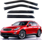 KPY Rain Guards Fit for 2007-2013 Infiniti EX35 EX37, Out-Channel Window Visors Vent Wind Deflectors 4PC, Car Accessories for 07-13 Infiniti EX35 EX37