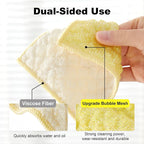 Bubble Mesh Microfiber Cleaning Cloth, Reusable Non-Scratch Cleaning Rags, Dual-Sided Dish Cloths, Multipurpose Dish Rags for Dishwashing, Kitchen, Stainless Steel-6 Packs, Yellow