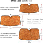 Orange Glitter Texture Car Windshield Sun Shade Foldable Sun Shield Shade for Blocks UV Rays Protector-Keeps Your Vehicle Cool for Most Sedans SUV Truck,55"x27.6"