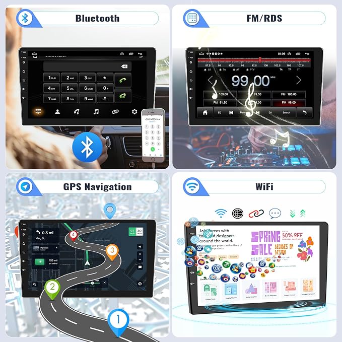 2G+64G Android Car Stereo for Hyundai Elantra 2011 2012 2013 Radio with Wireless Apple Carplay Android Auto Bluetooth 9 inch Touchscreen with GPS Navigation WiFi HiFi FM RDS Backup Camera MIC