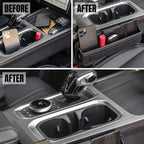 Car Seat Gap Filler Organizer with Charging Hole, In Between Car Seat Catcher for Car, Truck, SUV, Premium PU Leather Interior Accessories, Console Organizer for Phone, Keys and Small Items – Black