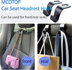 Car Seat Headrest Hook,8 Pack- (Black) | For Organizer Universal for Handbag/Purse/Gym Bag/Hat/Groceries Car Accessories, Car Back Seat Headrest Hook