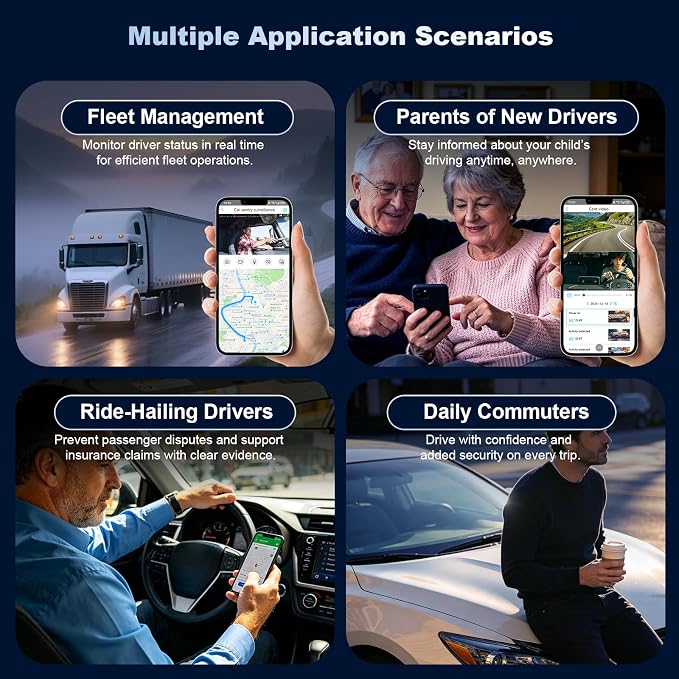 4G LTE Cellular Dash Cam with Live View & GPS Tracking, Car Security Camera | Anti-Theft Protection for Vandalism and Parked Cars | Dual Lens | Impact Detection | Real-Tme Alerts | Radar Detection