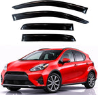 KPY Rain Guards Fit for 2012-2019 Toyota Prius C, Out-Channel Window Visors Vent Wind Deflectors 4PC, Car Accessories for 12-19 Prius C (Prius C Model Only)