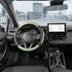 Steering Wheel Cover for Car, Standard Size 14.5-15 inch, Auto Interior Accessories, Black and Pastel Green