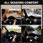 Winter Steering Wheel Cover, Microfiber Suede Car Steering Wheel Covers with Anti-Slip Lining, Breathable Elastic Car Steering Wheel Protector Soft, Universal Standard Size 14-15 inch
