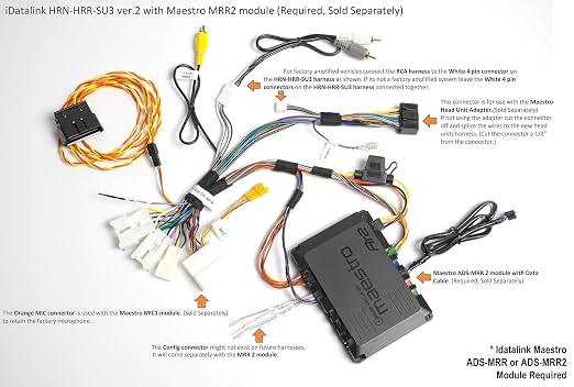 Maestro HRN-HRR-SU3 T-Harness for Compatible Subaru Vehicles 2017+, Replace The Factory Radio While retaining Steering Wheel Controls & use of amp (ADS-MRR or ADS-MRR2 Module Required)
