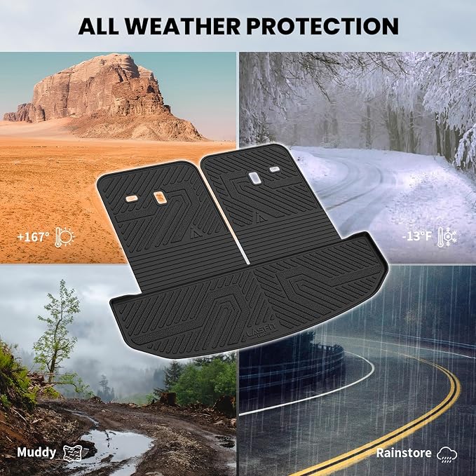 Cargo Mat & Backrest Mats for Kia Sorento 2026 2025 2024 2023 2022 2021, All Weather TPE Custom Fit Cargo Liners Trunk Mat & SeatBack Mats Accessories for Kia Sorento 2021-2026, Black