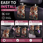 Car Seat Back Storage Hook, Funny Car Purse Hook, Cute Vehicle Storage Organizer for Purses Handbags Pink Vintage Floral