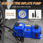 Electric Car Jack Kit with Hydraulic Lift 5-Ton, Tire Inflator Heavy-Duty 12V Floor Jack for Sedans,SUVs,MPVs & Trucks.Ideal for Tire Changes & Garage Repairs (Without Wrench)