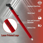 Pencil Tire Pressure Gauge, 2 Pack, 10-75 PSI, Red, Stainless Steel Body, Metal Made Nozzle, Rust and Corrosion Resistant, Pencil Air Pressure Gauge for Tires, 3 Measurements for Cars, Bikes
