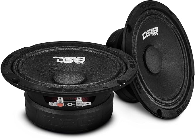PRO-GM6.4 Loudspeaker - 6.5", Midrange, Black Steel Basket, 480W Max, 140W RMS, 4 Ohms - Premium Quality Audio Door Speakers for Car or Truck Stereo Sound System (1 Speaker)