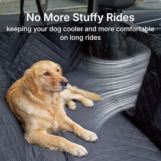 Car Back Seat Extender for Dogs, Semi-Hard Bottom Design, Fits Compact SUVs | Waterproof, Odorless Material, Upgraded Support