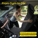 Car Seat Towel Cover - Sweat Absorbing Microfiber Towel for Car Seat After Gym, Workout & Beach - Washable Seat Protector, Universal Fit for Cars, Trucks, SUVs - Geometric