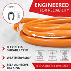 Car Door Edge Protector – Universal DIY Edge Trim to Prevent Scratches & Dings – Flexible Adhesive Molding Trim for Cars, Trucks & SUVs (10 Ft - Orange)