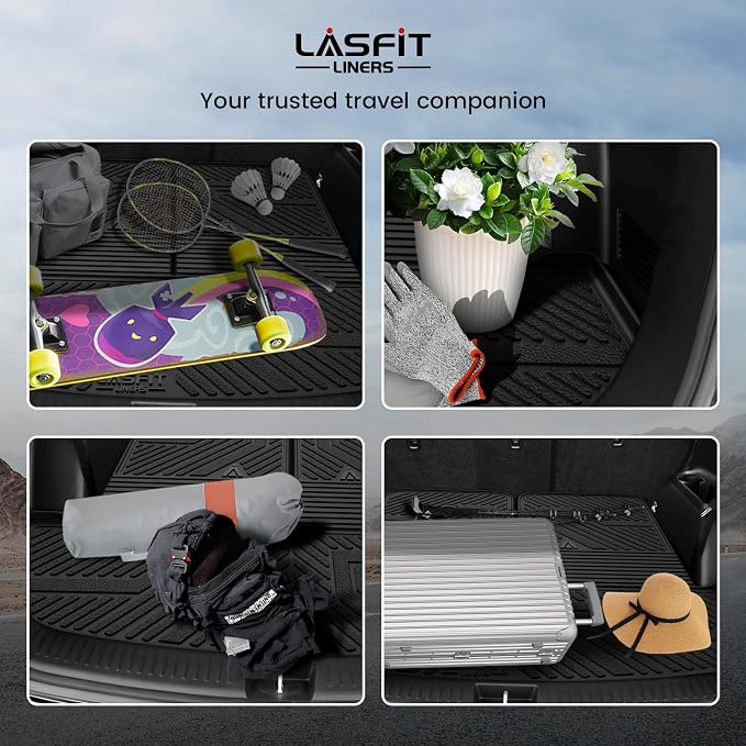 Cargo Mat & Backrest Mats for Kia Sorento 2026 2025 2024 2023 2022 2021, All Weather TPE Custom Fit Cargo Liners Trunk Mat & SeatBack Mats Accessories for Kia Sorento 2021-2026, Black