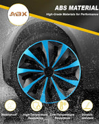 Hubcaps,16 inch hubcaps Set of 4, Wheel Rim Cover ABS Material, Snap On Car Truck SUV Replacement, for Toyota Camry Nissan Mazda etc, Black & Blue