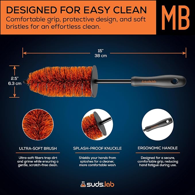 Mini Wheel Cleaning Brush – Durable Multipurpose Rim Brush for Cars, Trucks, Motorcycles, Bicycles, Boats, Rims, Exhaust Tips, – Mini Design, Dense Bristles, All Surface Cleaner