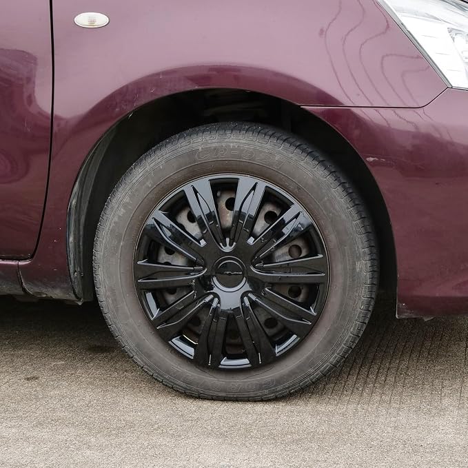 4-Pack 14 Inches Wheel Rim Cover Hubcaps,Redesign Fashion Style Replacement Hubcaps,Car Truck SUV Hub Accessories, Black Lacquer
