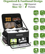 Golf Trunk Organizer, Waterproof Car Golf Locker with Separate Ventilated Compartment for 2 Pair Shoes, Golf Storage for Balls, Tees, Cap, Clothes, Gloves, Accessories, Gifts for Men, Women