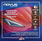 Clear in Five Headlight Restoration Kit | 2 Ounce #1, 2, & 3 Bottles, Buffing Pad, Backing Pad Drill Attachment, 1,000 Grit Sanding Disk, 3 Polish Mates