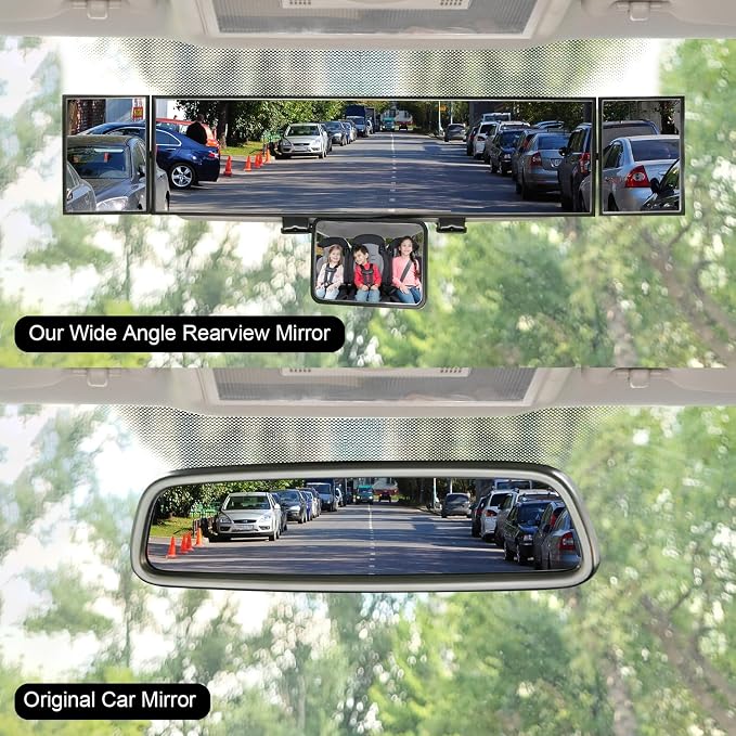 Interior Rearview Mirror, Baby Mirror for Rear Facing Infant, Universal Panoramic Rear View Accessories, Wide Angle Reduce Blind Spot Effectively for Car