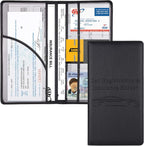 Car Registration and Insurance Holder with Magnetic Shut, Vehicle Glove Box Car Organizer, Men Women Interior Car Accessories for Cards, Essential Document, Driver License, Black