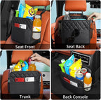 2Pack Car Seat Back Organizer, Waterproof Car Backseat Organizer with Cup Holders Large Capacity Hanging Car Storage Bag for Phones Documents Cups Bottle Travel Compatible with Most Vehicles