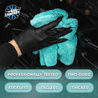 The Creature Edgeless Microfiber Detailing Towels – 420GSM Professional Grade All-Purpose Cloths for Wax, Polish, & Sealant Removal, Teal, 16in x 16in (10-Pack)