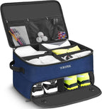 2 Layer Golf Trunk Organizer, Golf Gifts for Men with Separate Ventilated Compartment for 2 Pair Shoes, Waterproof Car Trunk Locker for Balls, Tees, Clothes, Gloves, Gifts for Golfers