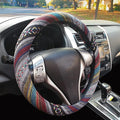 Boho Steering Wheel Cover for Women Men Baja Blanket Enthic Car Steering Wheel Cover Ethnic Car SUV Wheel Protector, Breathable, Anti-Slip, Odorless, Universal Fit 14.5-15 Inch