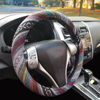 Boho Steering Wheel Cover for Women Men Baja Blanket Enthic Car Steering Wheel Cover Ethnic Car SUV Wheel Protector, Breathable, Anti-Slip, Odorless, Universal Fit 14.5-15 Inch
