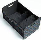Paws Car Trunk Organizer Foldable Storage Bin with Handles Non Slip Base Pet Gear Travel Tote for SUV Truck (Confetti Paws)