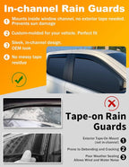 in-Channel Window Rain Guard for Fit for Toyota Camry 2025-2026 Rain Guards Side Window Visors Low Profile Vent Visor Window Deflectors Vent Shades Car Accessories