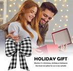 2026 New Bow Car Neck Pillow,Stylish Car Headrest Pillow with Black & White Check for Cars Decorations,Breathable Comfortable Neck Pillows for Cars as Halloween