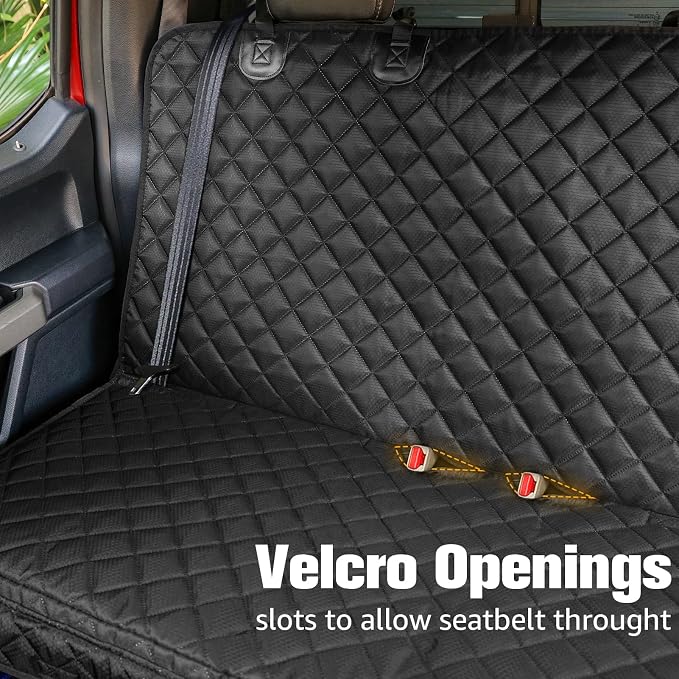 Dog Car Seat Covers for Truck Ford F150/Chevrolet Silverado 1500/Ram 1500/GMC Sierra 1500, Waterproof Pet Back Seat Cover for Trucks, Scratchproof Nonslip Durable Rear Seat Cover for Dogs
