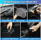 Car Cleaning Kit, Car Detailing Kit with Car Vacuum 8000PA High Suction, Car Interior Cleaning Supplies with Detailing Brushes, Windshield Cleaner Tool, Car Accessories for Men & Women