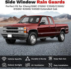 Window Visors Rain Guards for 1988-1999 Chevy/GMC C/K1500 2500 3500 Extended Cab Accessories, Outside-Mount Tape-On Side Window Wind Deflectors Vent Visors Shades Rainproof 4PCS